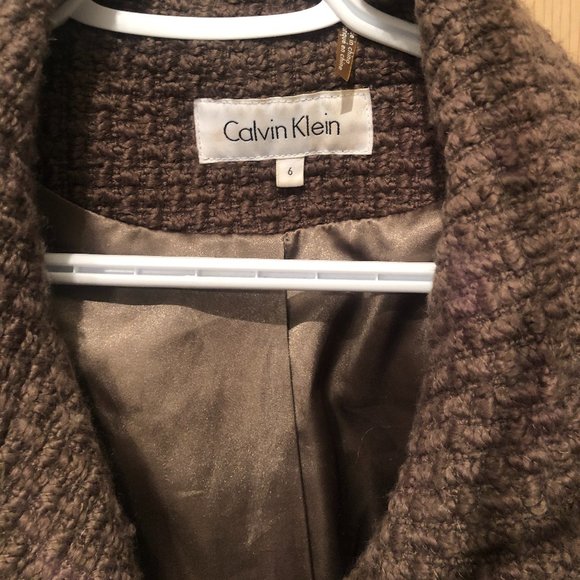 Calvin Klein Wool Pea Coat with Belt - Picture 3 of 5